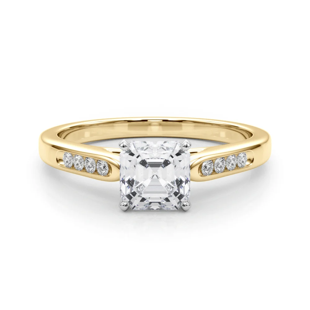 Channel Set Single Row Cathedral Engagement Ring - Image 103