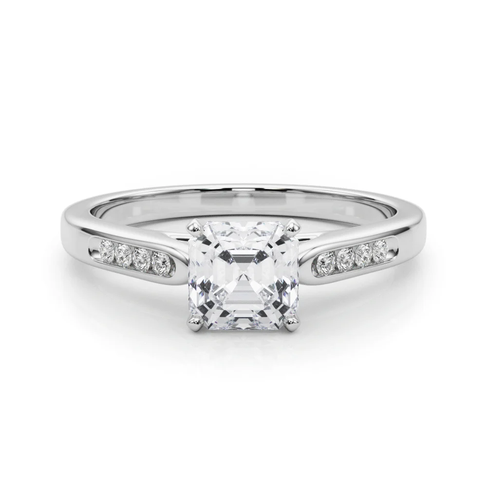 Channel Set Single Row Cathedral Engagement Ring - Image 99