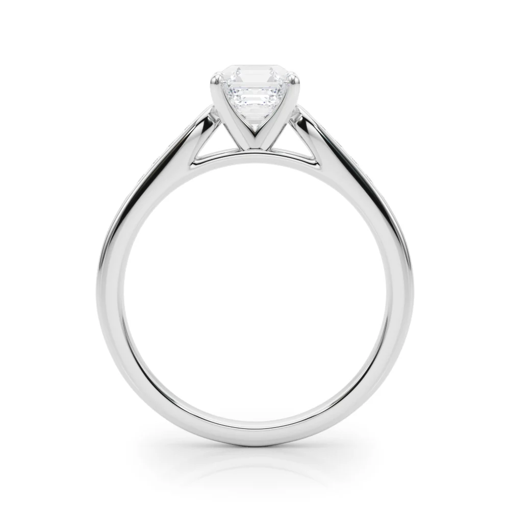 Channel Set Single Row Cathedral Engagement Ring - Image 98
