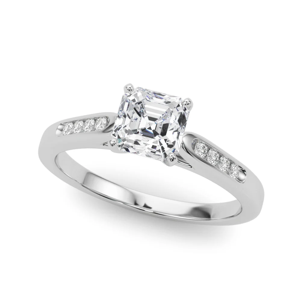 Channel Set Single Row Cathedral Engagement Ring - Image 97