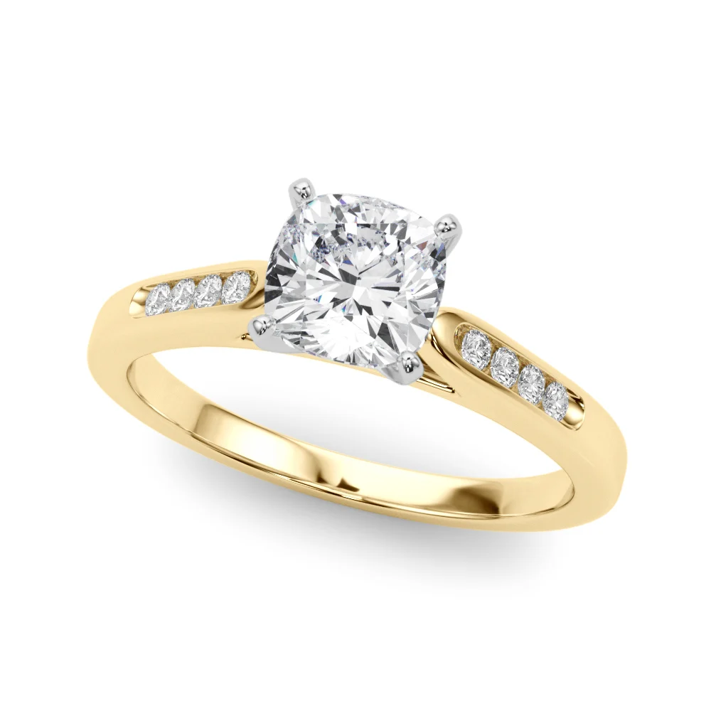 Channel Set Single Row Cathedral Engagement Ring - Image 53