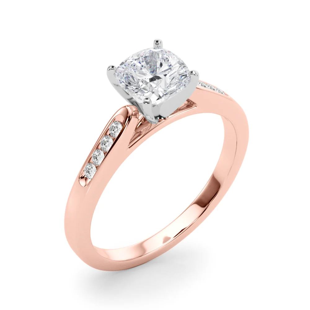 Channel Set Single Row Cathedral Engagement Ring - Image 60