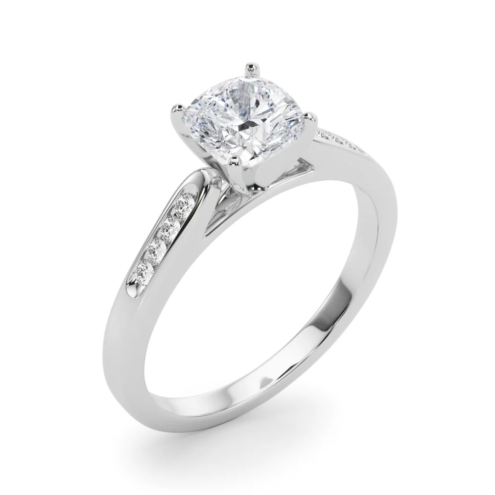 Channel Set Single Row Cathedral Engagement Ring - Image 52