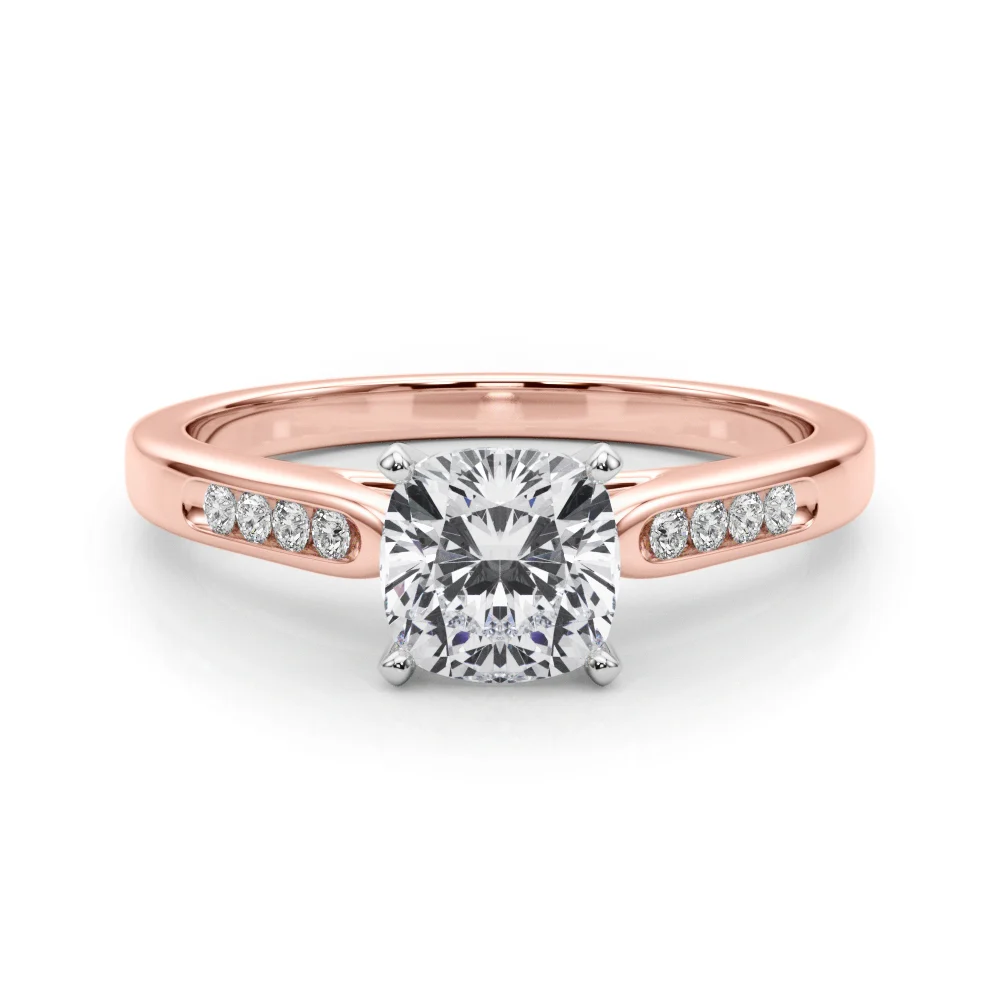 Channel Set Single Row Cathedral Engagement Ring - Image 59