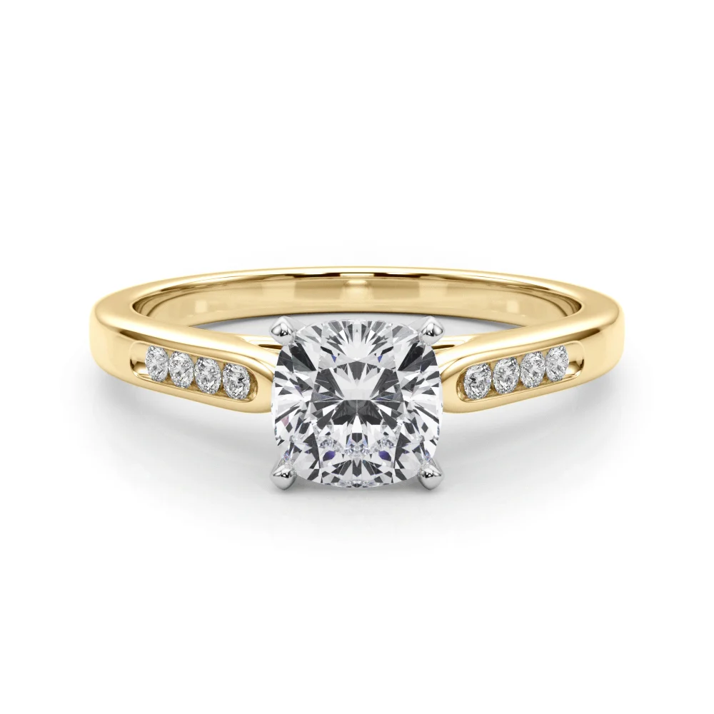 Channel Set Single Row Cathedral Engagement Ring - Image 55