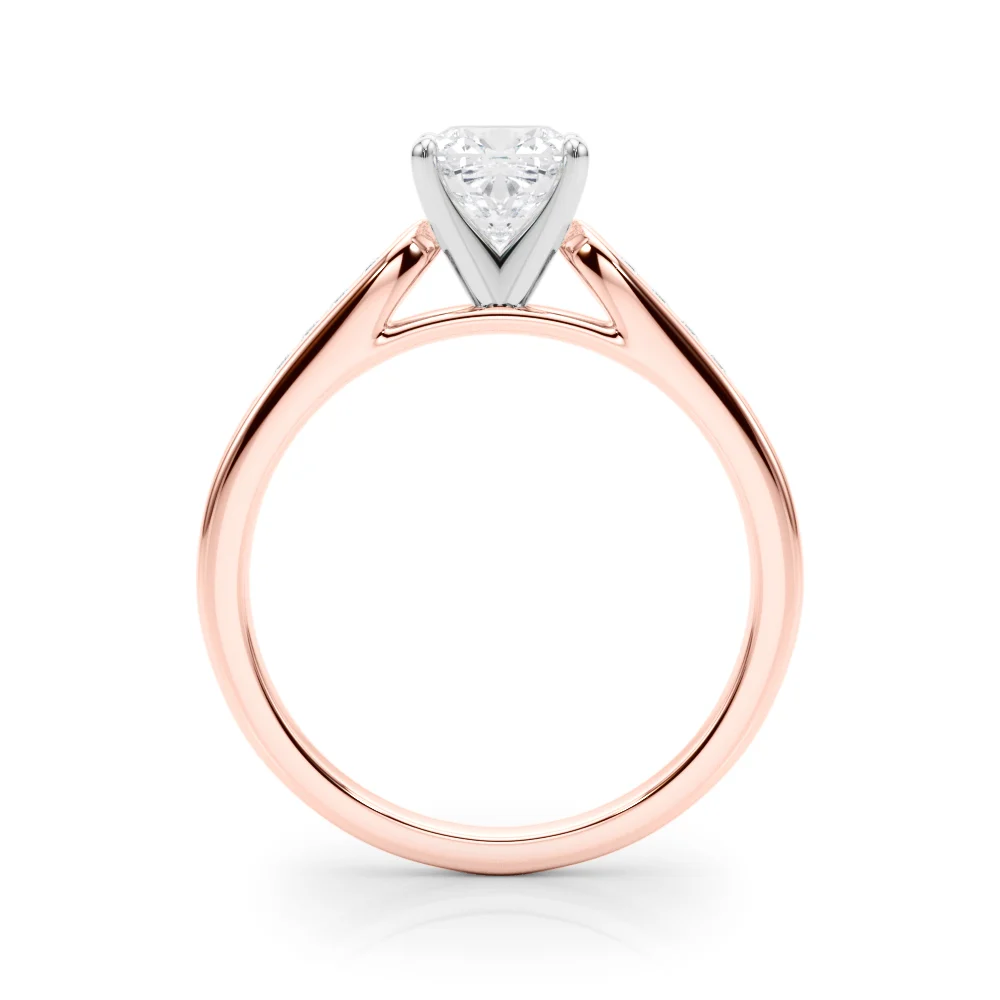 Channel Set Single Row Cathedral Engagement Ring - Image 58