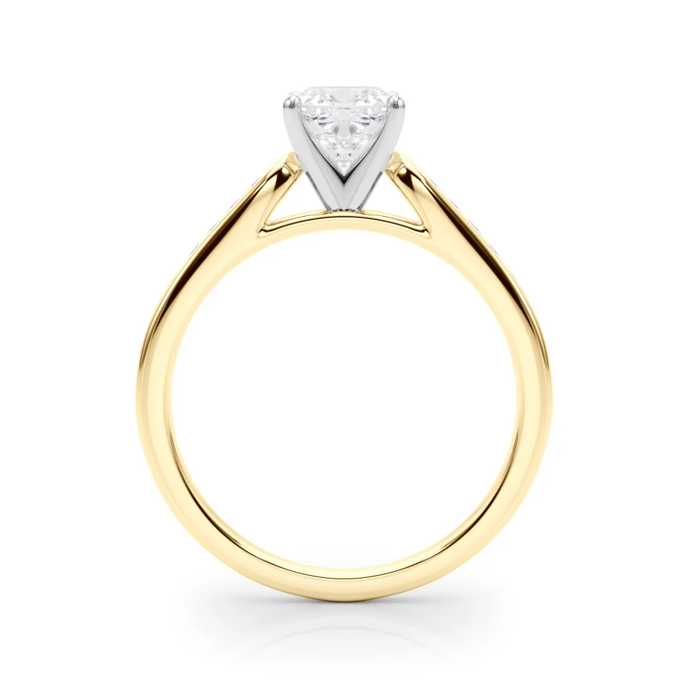 Channel Set Single Row Cathedral Engagement Ring - Image 54