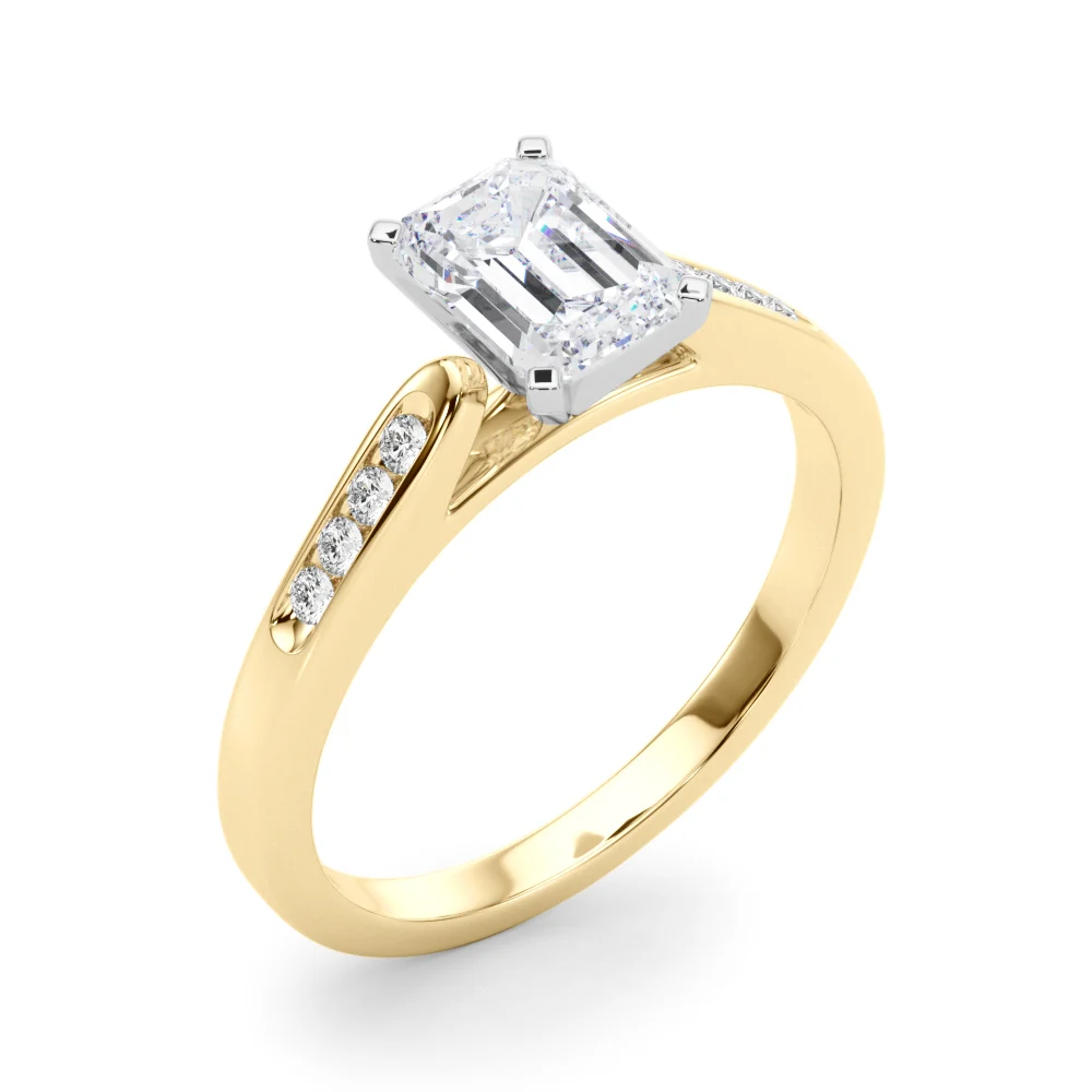 Channel Set Single Row Cathedral Engagement Ring - Image 20