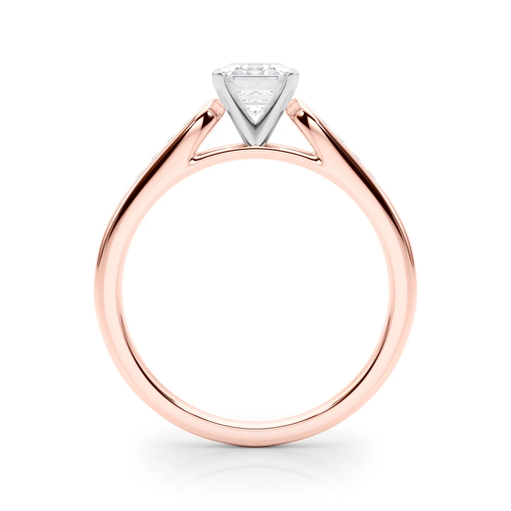 Channel Set Single Row Cathedral Engagement Ring - Image 22