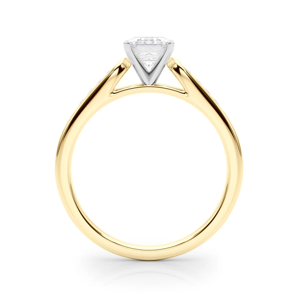 Channel Set Single Row Cathedral Engagement Ring - Image 18