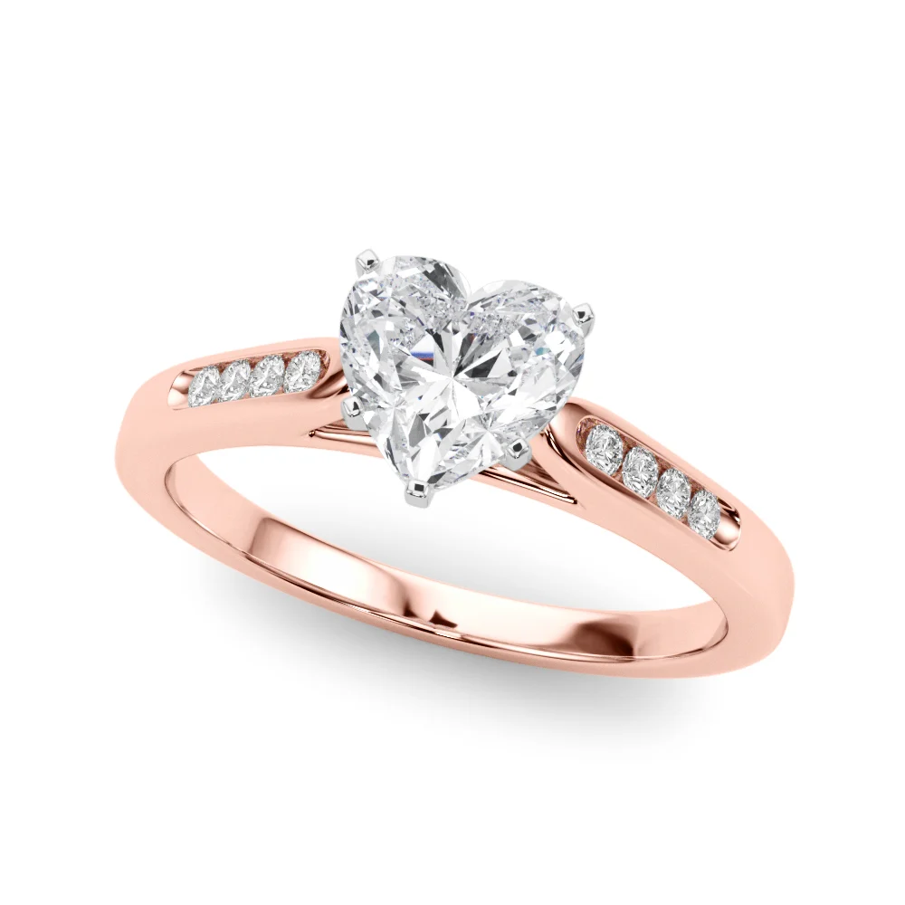 Channel Set Single Row Cathedral Engagement Ring - Image 117