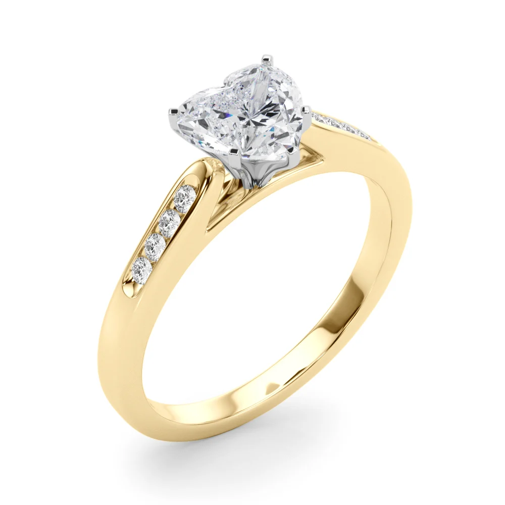 Channel Set Single Row Cathedral Engagement Ring - Image 116