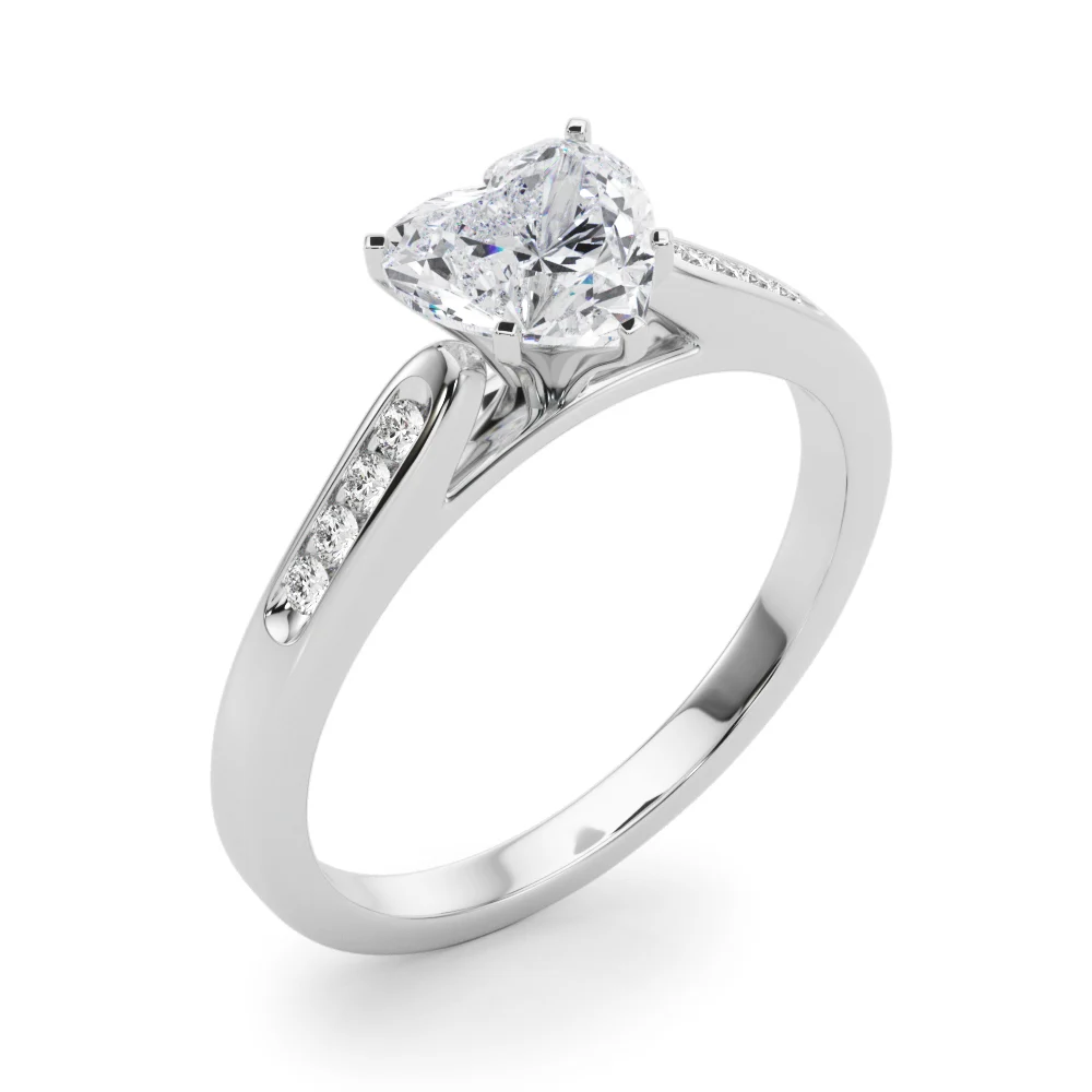 Channel Set Single Row Cathedral Engagement Ring - Image 112