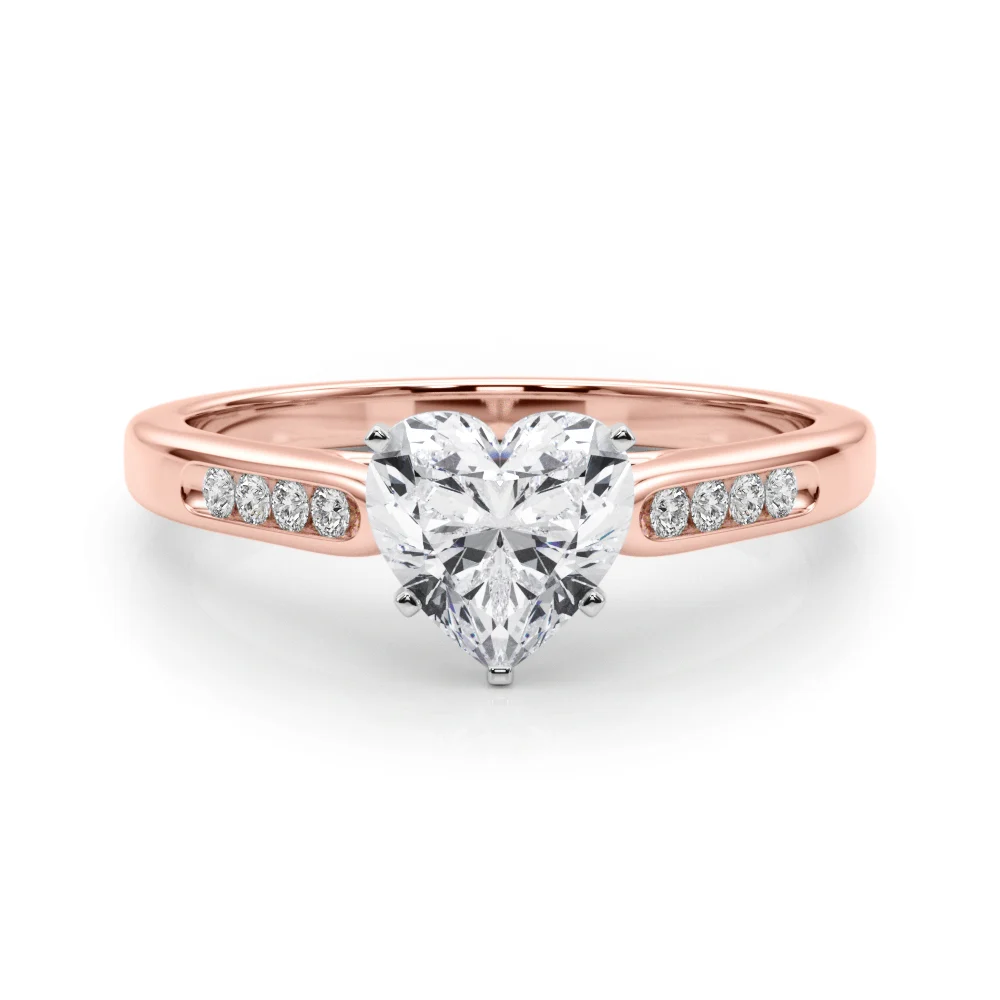 Channel Set Single Row Cathedral Engagement Ring - Image 119