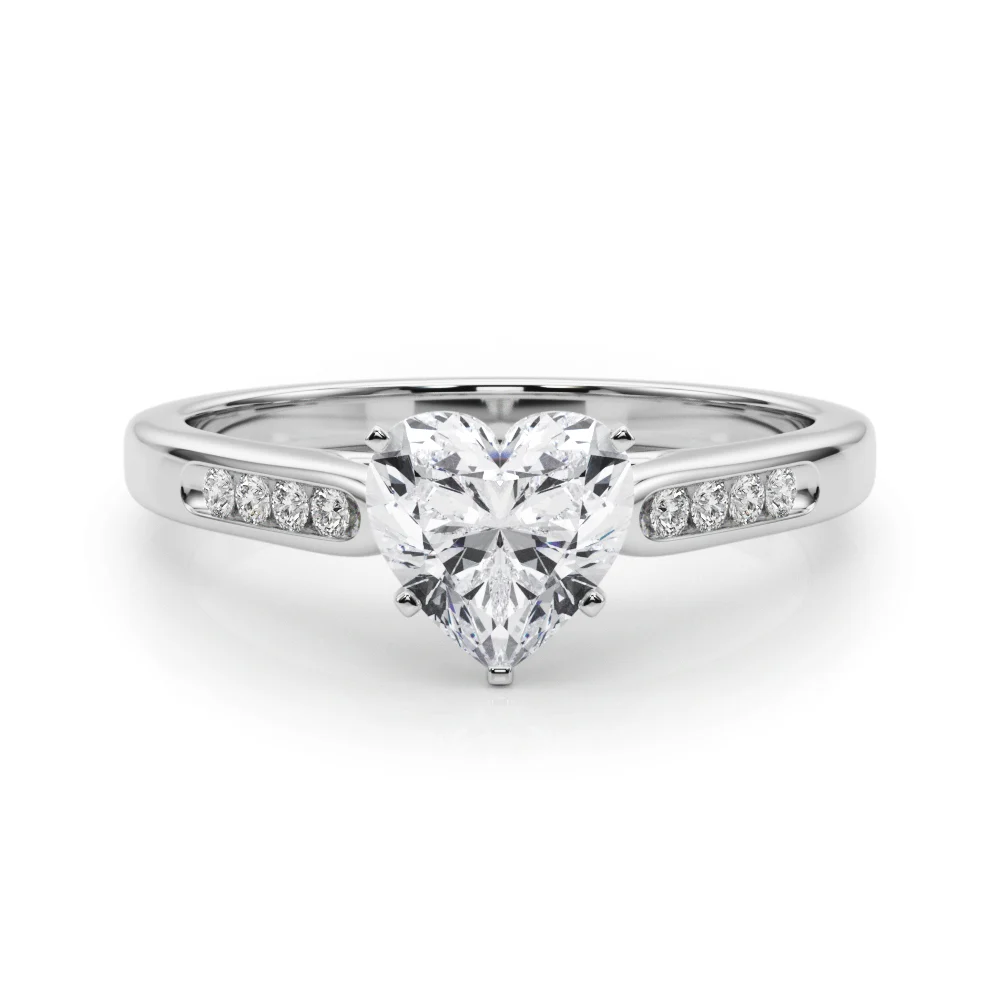 Channel Set Single Row Cathedral Engagement Ring - Image 111