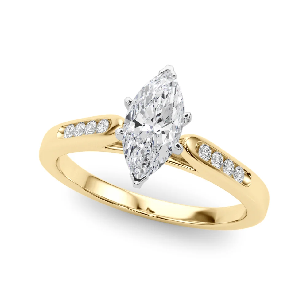 Channel Set Single Row Cathedral Engagement Ring - Image 89