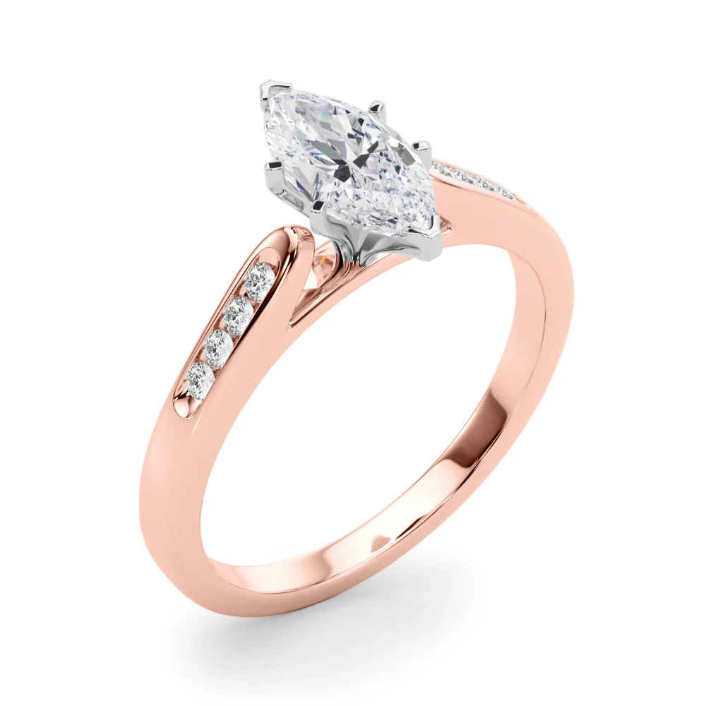 Channel Set Single Row Cathedral Engagement Ring - Image 96