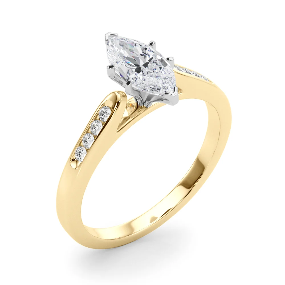 Channel Set Single Row Cathedral Engagement Ring - Image 92
