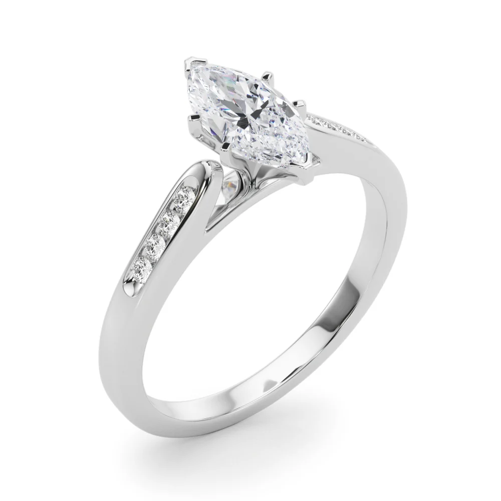 Channel Set Single Row Cathedral Engagement Ring - Image 88