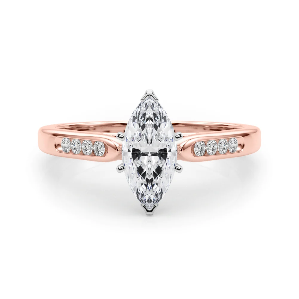 Channel Set Single Row Cathedral Engagement Ring - Image 95