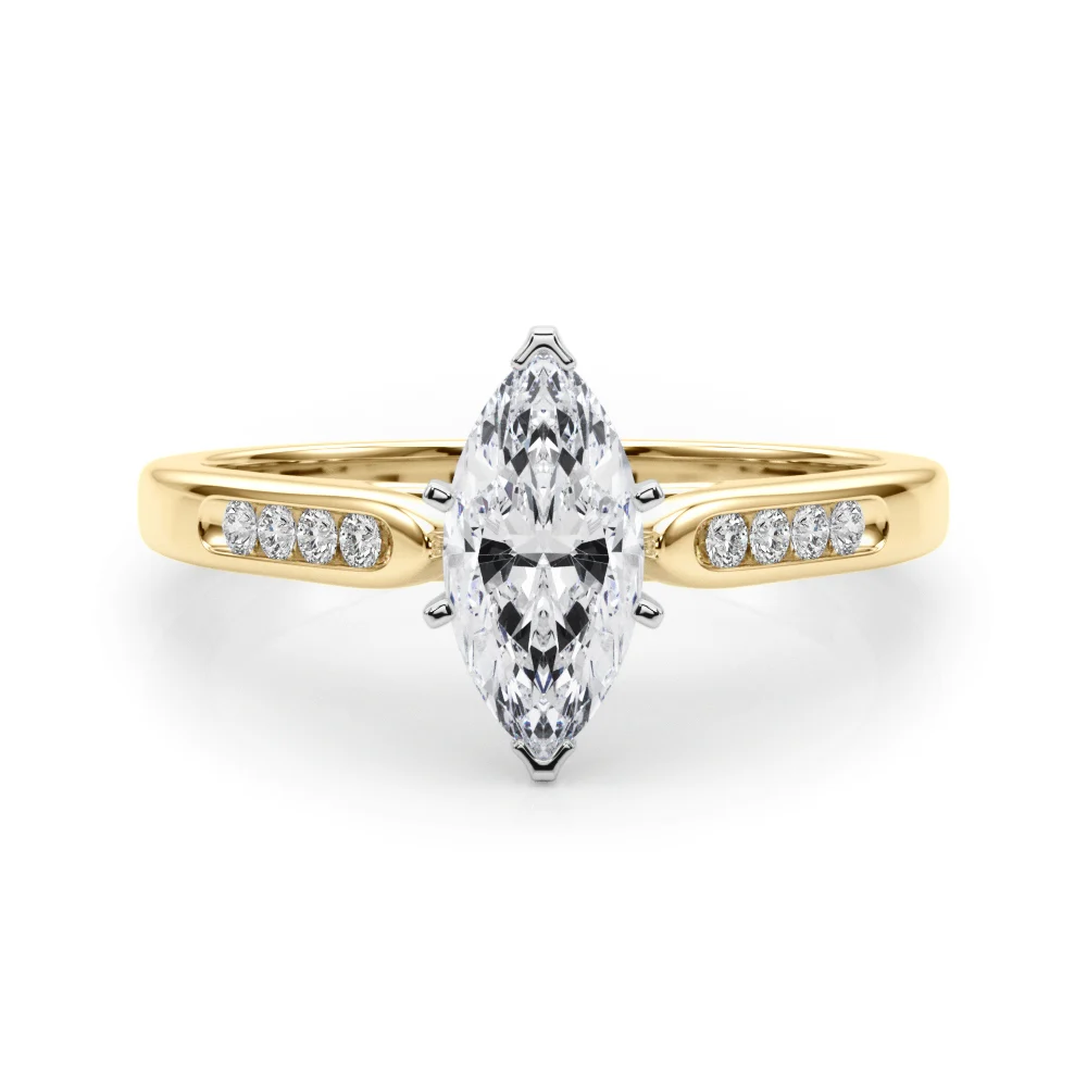 Channel Set Single Row Cathedral Engagement Ring - Image 91