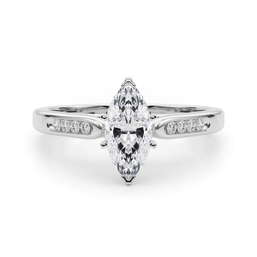Channel Set Single Row Cathedral Engagement Ring - Image 87