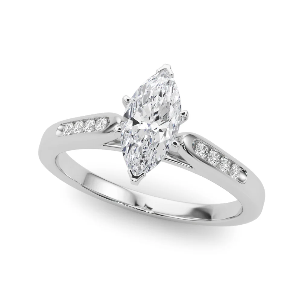 Channel Set Single Row Cathedral Engagement Ring - Image 85