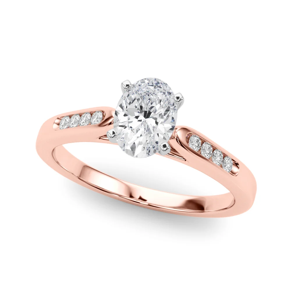 Channel Set Single Row Cathedral Engagement Ring - Image 45