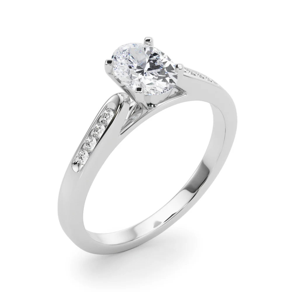 Channel Set Single Row Cathedral Engagement Ring - Image 40