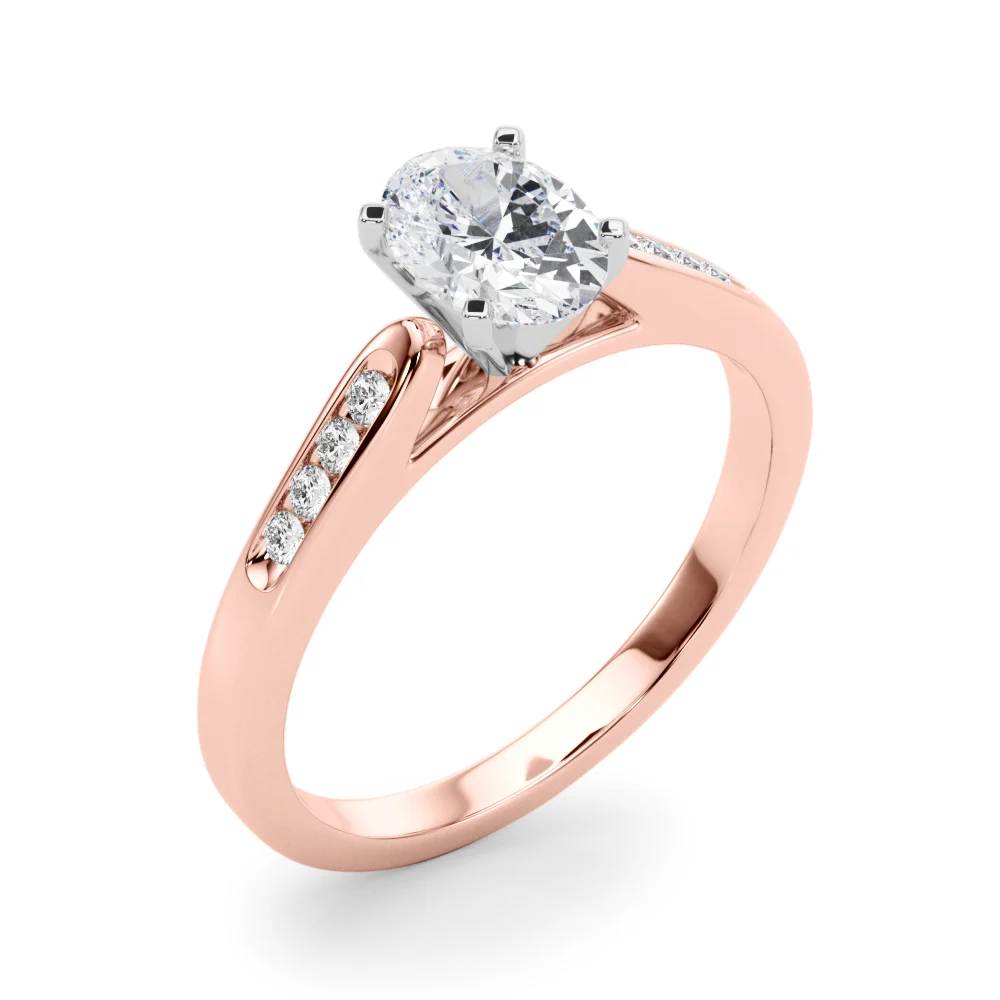 Channel Set Single Row Cathedral Engagement Ring - Image 48