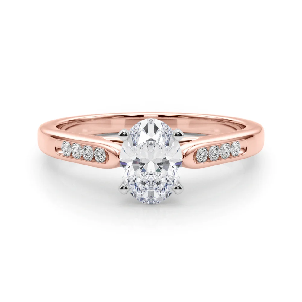 Channel Set Single Row Cathedral Engagement Ring - Image 47