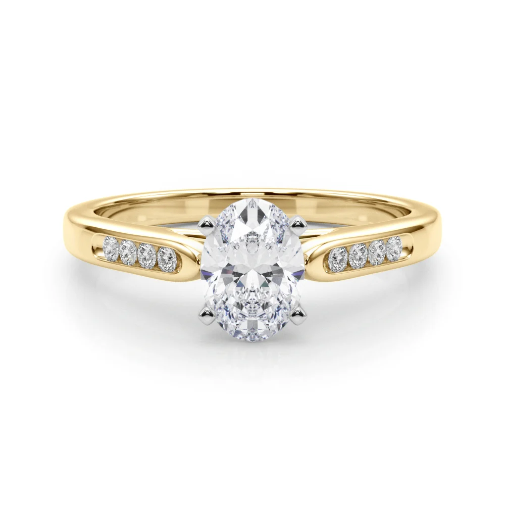 Channel Set Single Row Cathedral Engagement Ring - Image 43