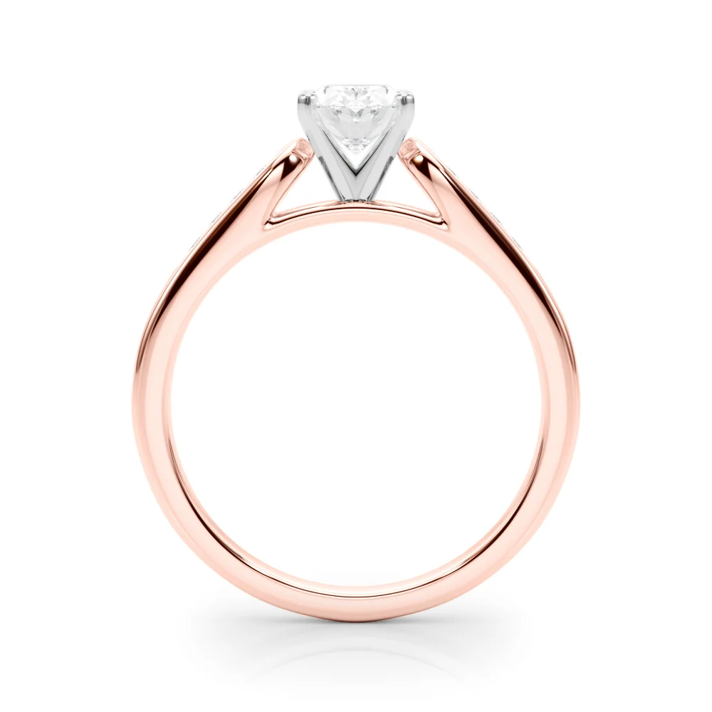 Channel Set Single Row Cathedral Engagement Ring - Image 46