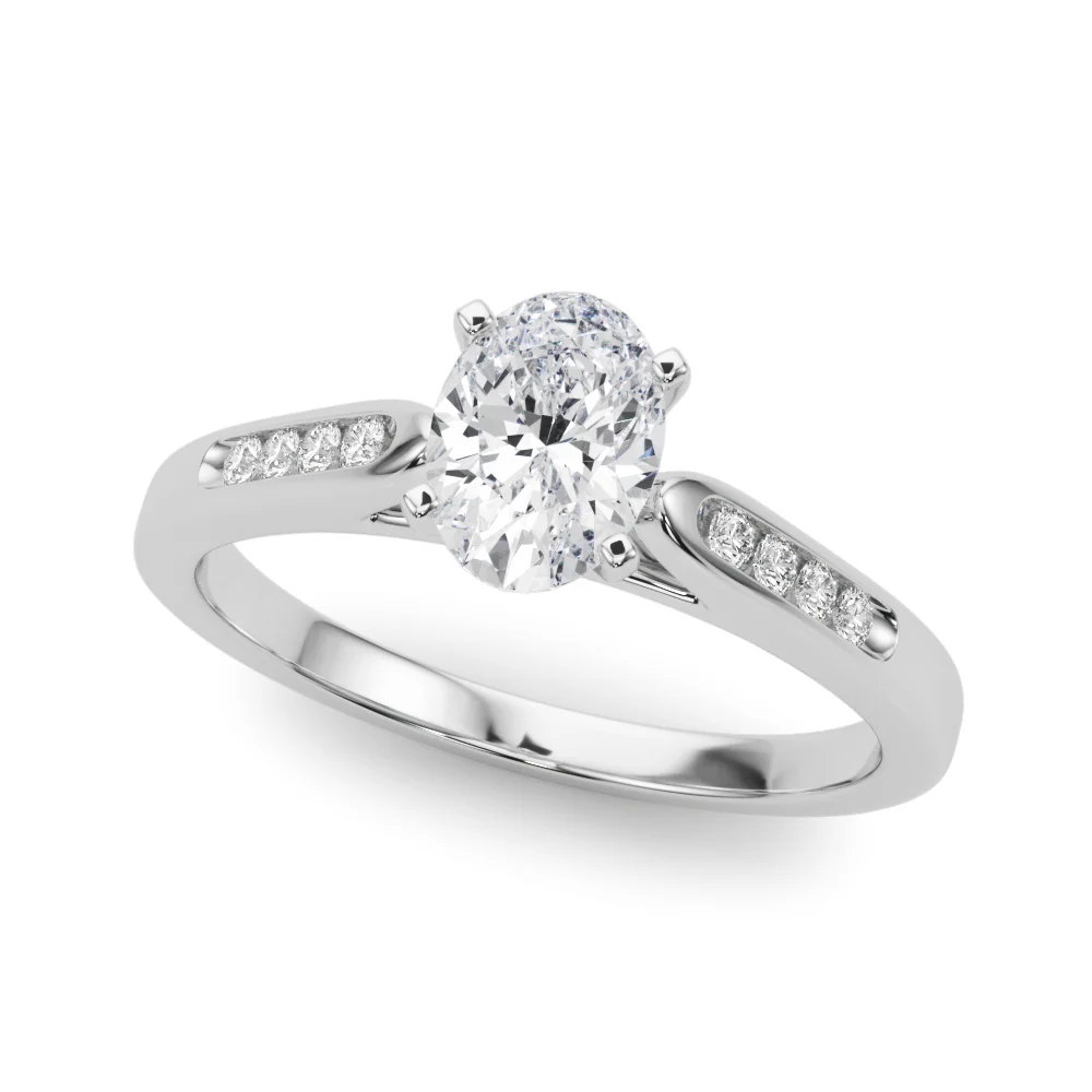 Channel Set Single Row Cathedral Engagement Ring - Image 37
