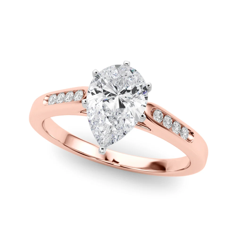 Channel Set Single Row Cathedral Engagement Ring - Image 81