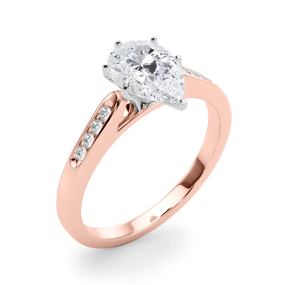 Channel Set Single Row Cathedral Engagement Ring - Image 84