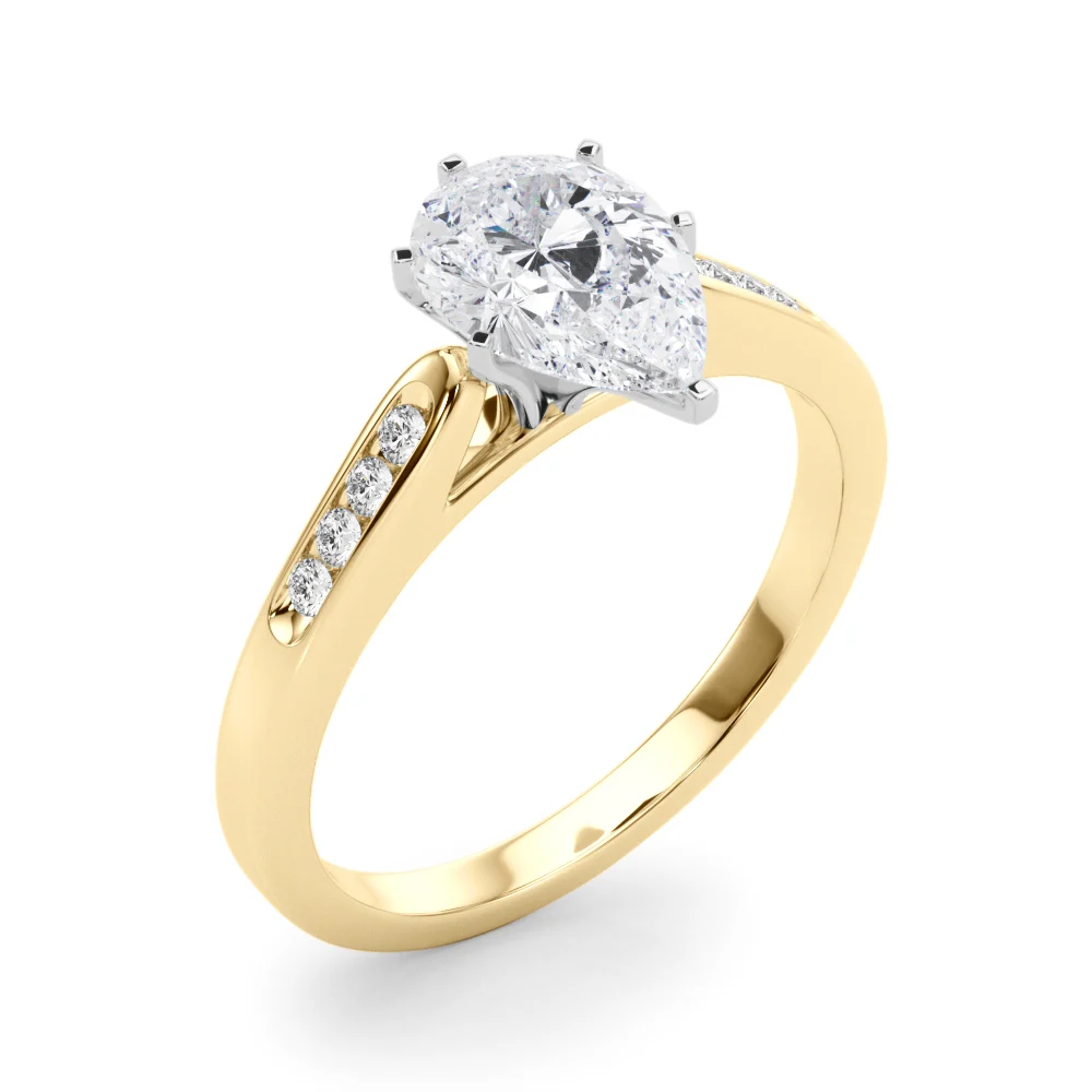 Channel Set Single Row Cathedral Engagement Ring - Image 80