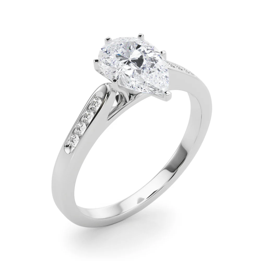 Channel Set Single Row Cathedral Engagement Ring - Image 76