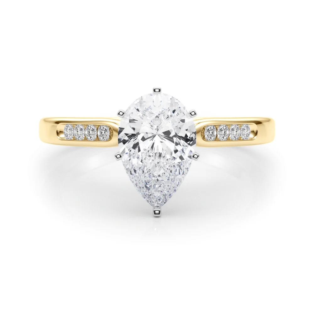 Channel Set Single Row Cathedral Engagement Ring - Image 79