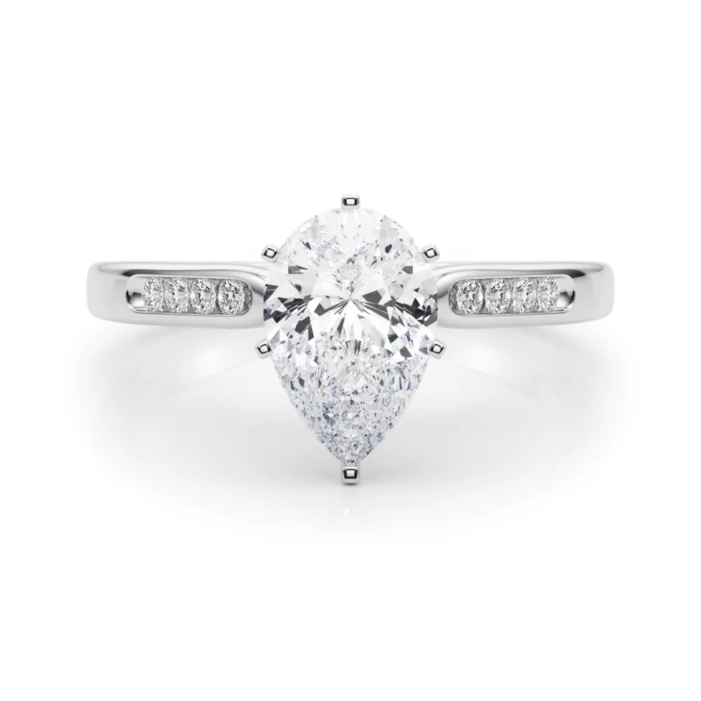 Channel Set Single Row Cathedral Engagement Ring - Image 75