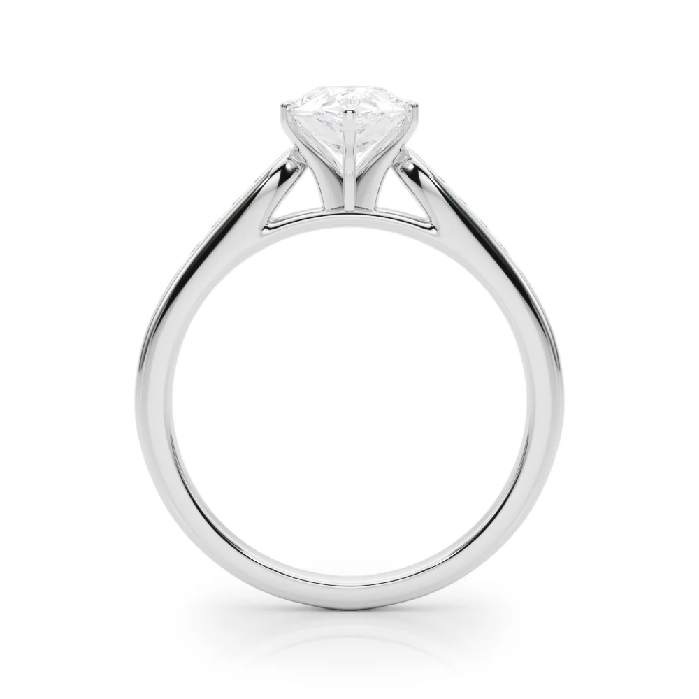 Channel Set Single Row Cathedral Engagement Ring - Image 74