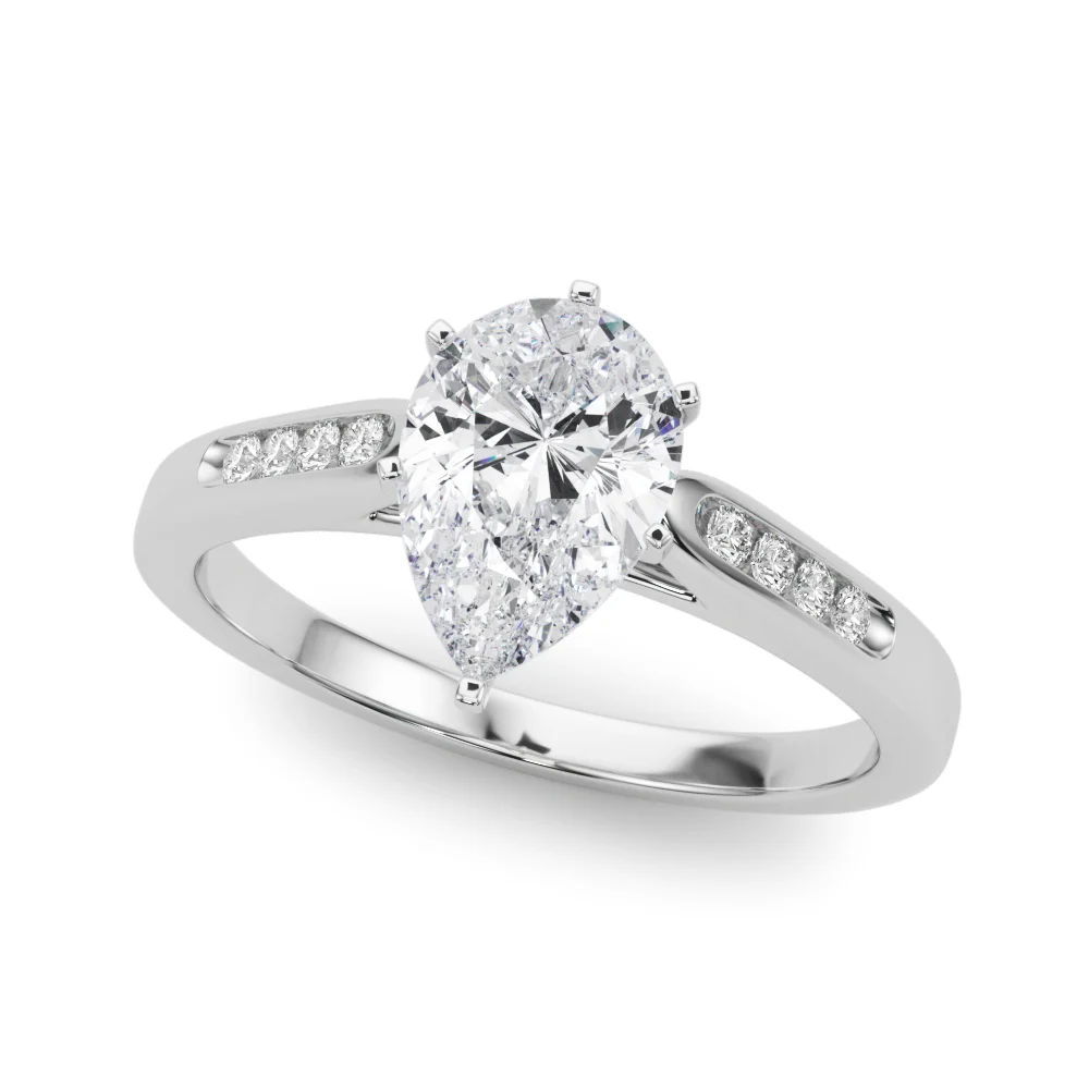 Channel Set Single Row Cathedral Engagement Ring - Image 73