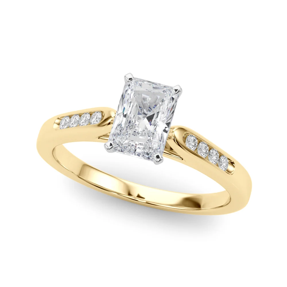 Channel Set Single Row Cathedral Engagement Ring - Image 29