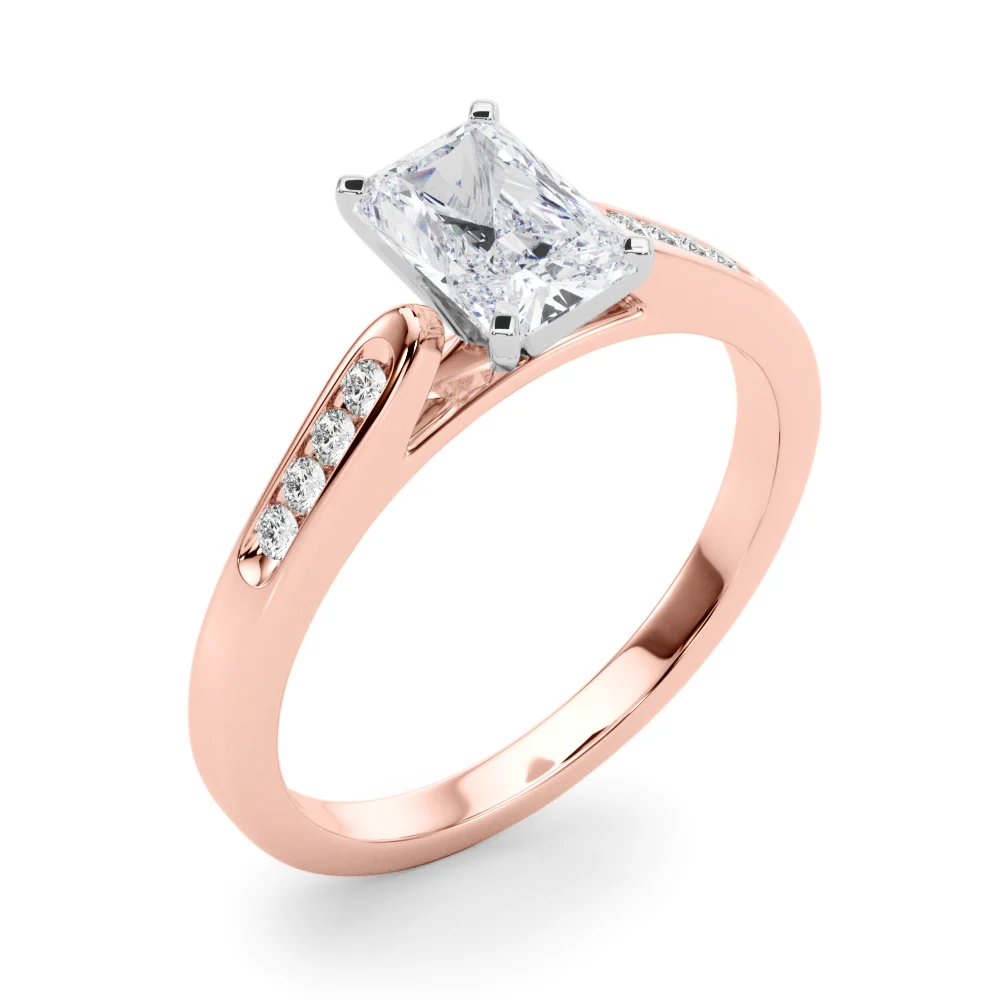 Channel Set Single Row Cathedral Engagement Ring - Image 36