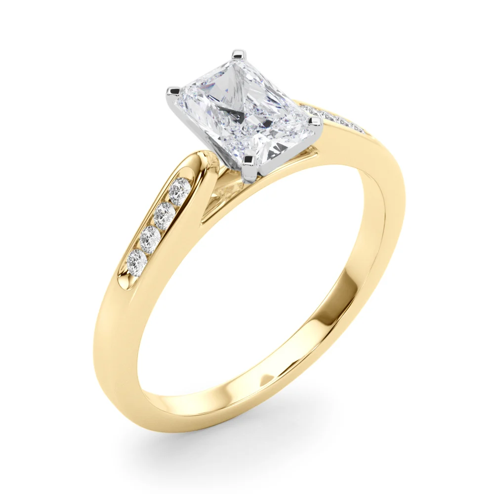 Channel Set Single Row Cathedral Engagement Ring - Image 32