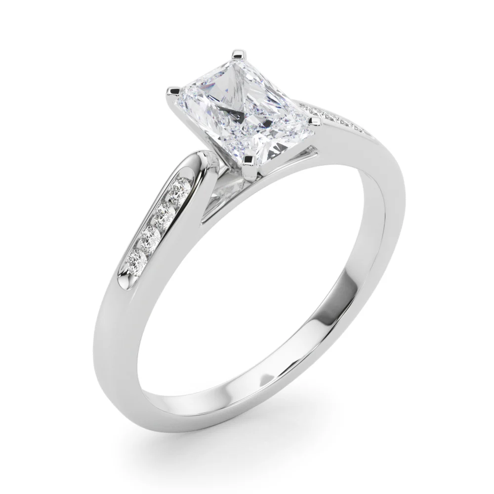 Channel Set Single Row Cathedral Engagement Ring - Image 28