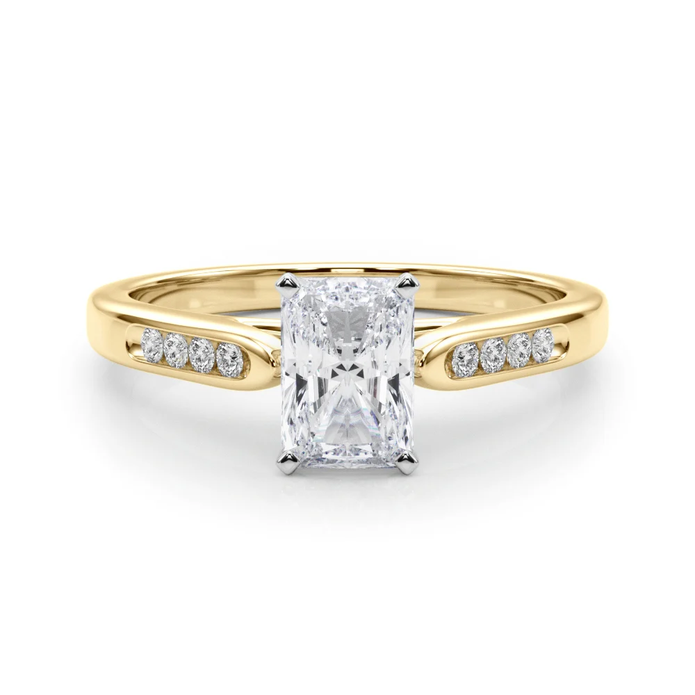 Channel Set Single Row Cathedral Engagement Ring - Image 31