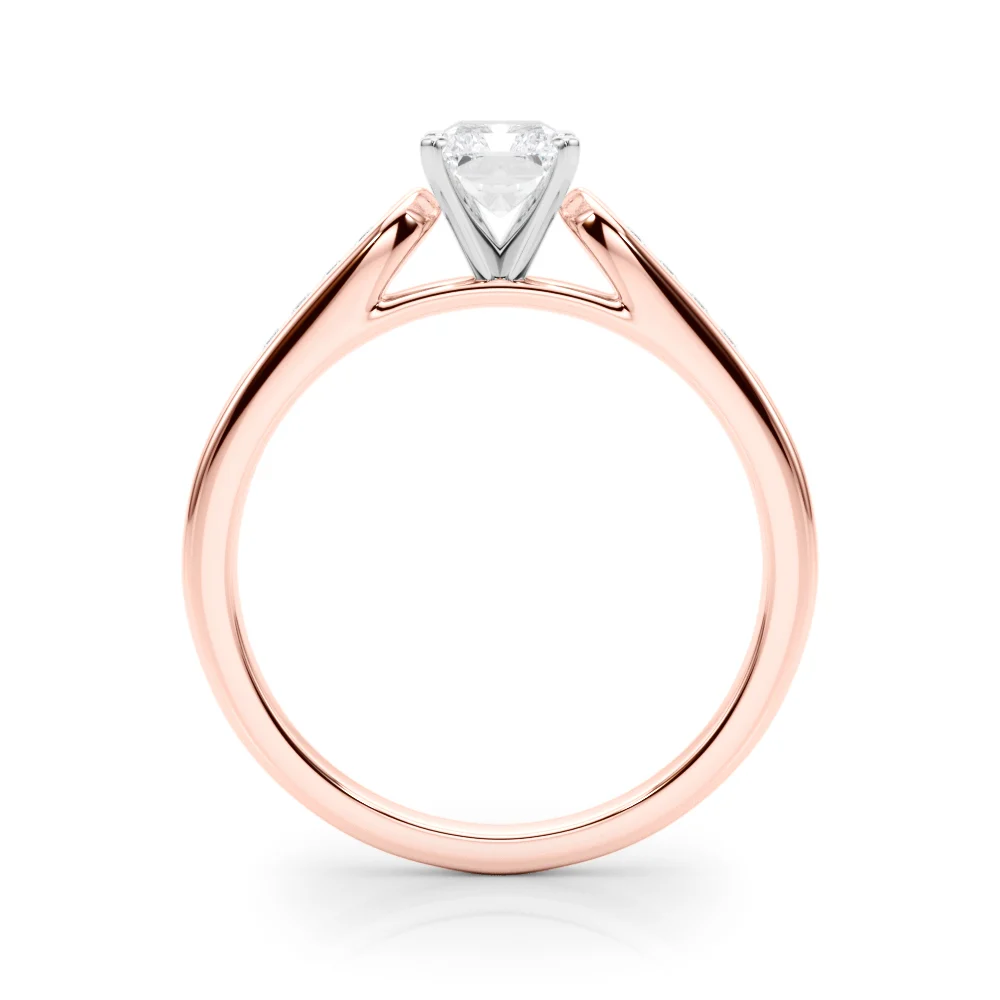 Channel Set Single Row Cathedral Engagement Ring - Image 34