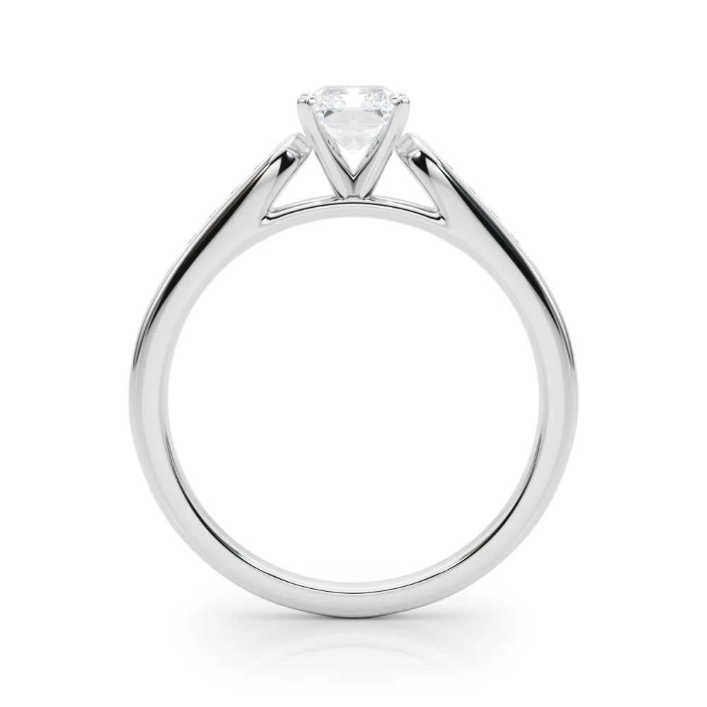Channel Set Single Row Cathedral Engagement Ring - Image 26