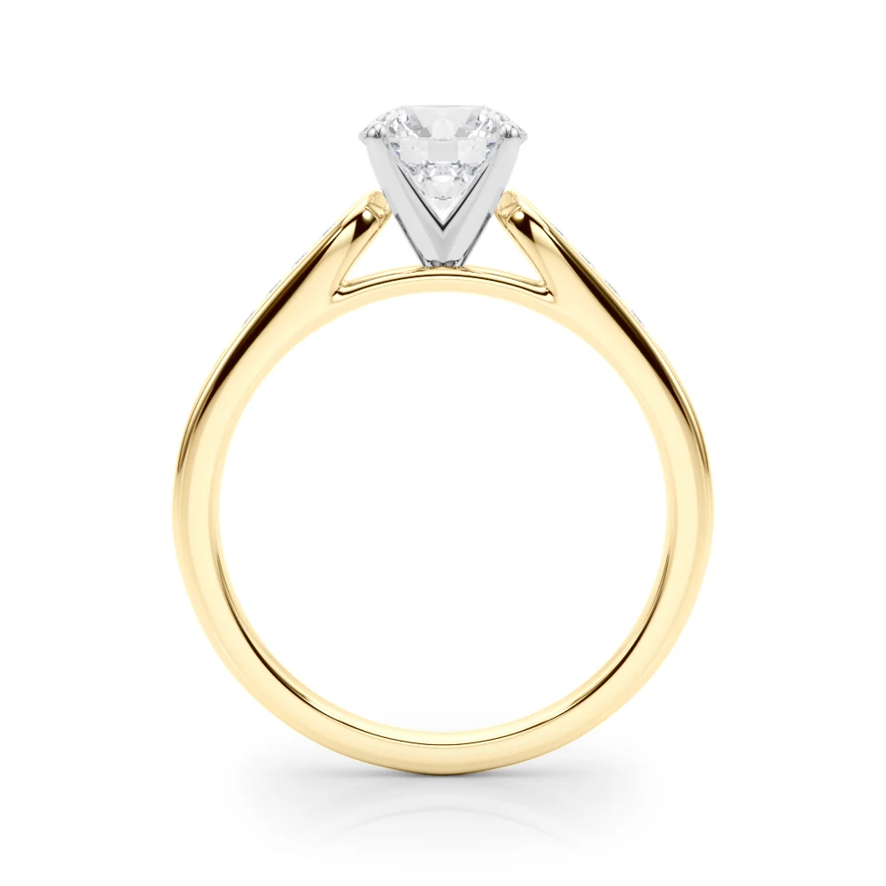 Channel Set Single Row Cathedral Engagement Ring - Image 6